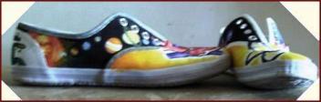 Hand painted planet shoes